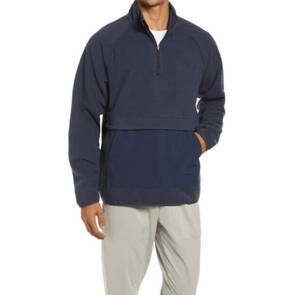ZELLA BNWOT "Open Range" Half Zip Fleece Pullover Navy Blue Sweater Large New. - Picture 1 of 8